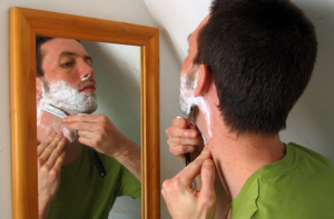 man shaving